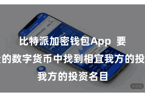 比特派加密钱包App  要在海量的数字货币中找到相宜我方的投资名目