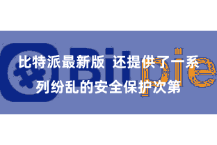 比特派最新版  还提供了一系列纷乱的安全保护次第
