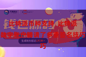 比特派币种支持  比特派数字账户聘请了多重签名技巧